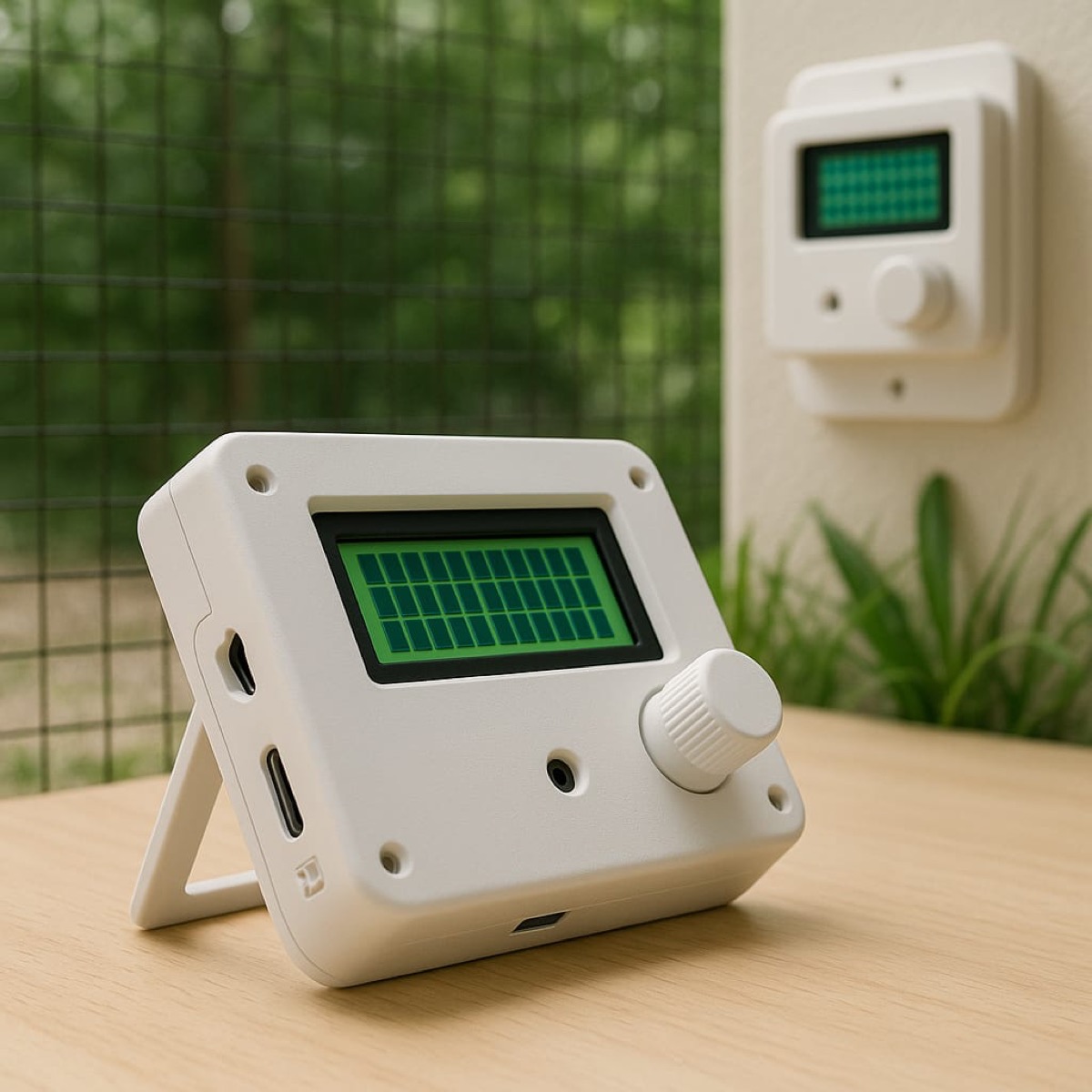 BudgieBase render mounted on an aviary wall